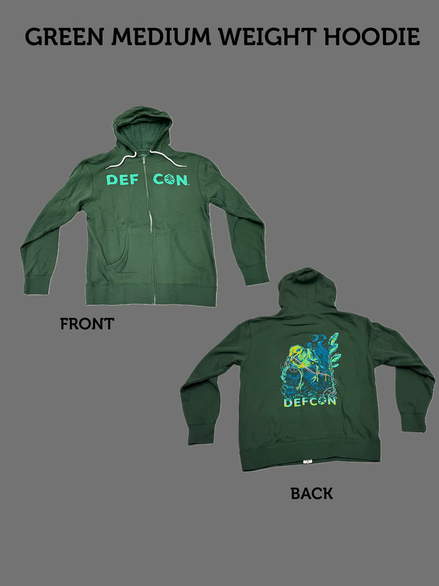 GREEN MEDIUM WEIGHT HOODIE (DC33) – DEF CON Merchandise